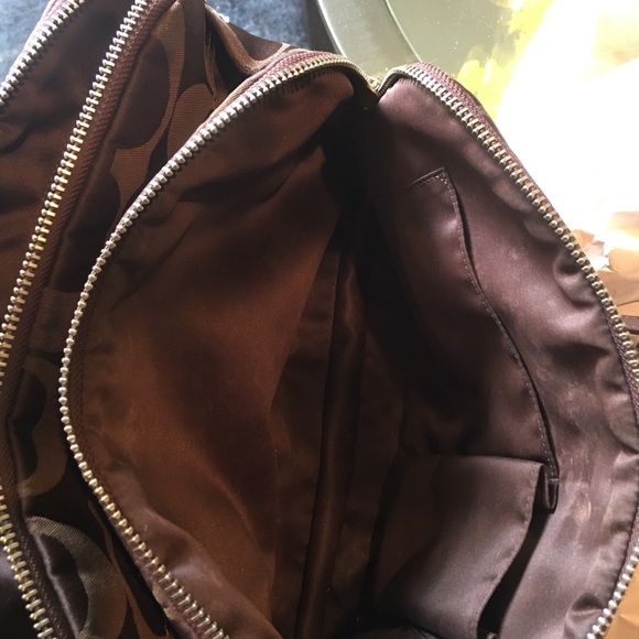 Authentic chocolate brown cloth Coach bag EUC! - Picture 7 of 7